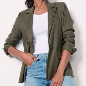 Evereve Perry Linen Blazer Olive M